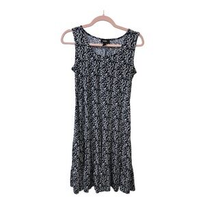 MSK Black and White Floral Midi Dress Size M